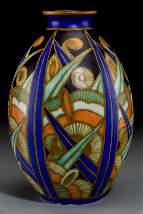 Charles Catteau for Boch Freres Keramis Glazed Stoneware Vase