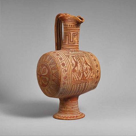 Terracotta-barrel-shaped-oinochoe-(jug)---Period-Geometric---ca