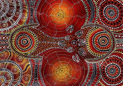 Two-Women-Learning-by-Aboriginal-artist-Ms-Kathleen-Wallace