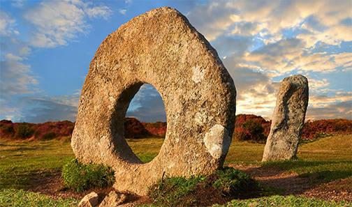 Mên an Tol, known locally as the Crick Stone, in Cornwall England. Photograph Paul Williams