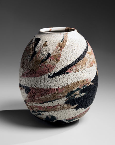 Samarkand ovoid neriage vase Matsui Kosai