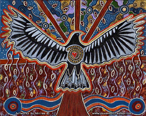 Magpie Dreaming Contempoary Aboriginal Art Original Painting by Mirree